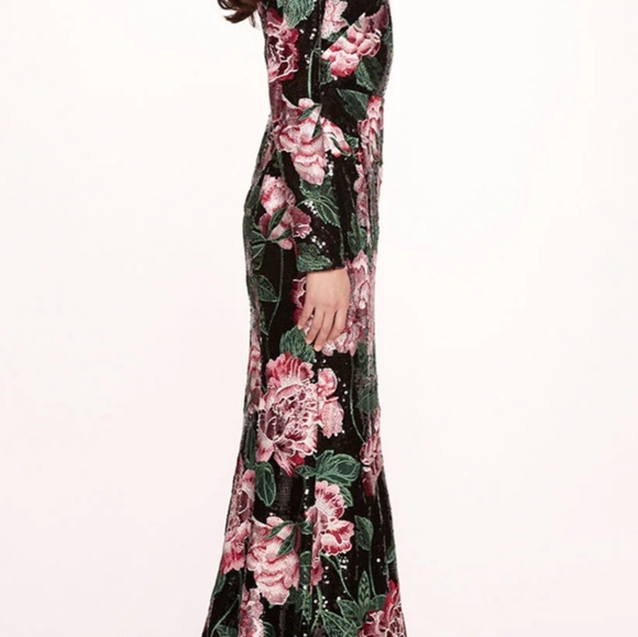 Marchesa Notte One Shoulder Gown 14 - Picture 2 of 5